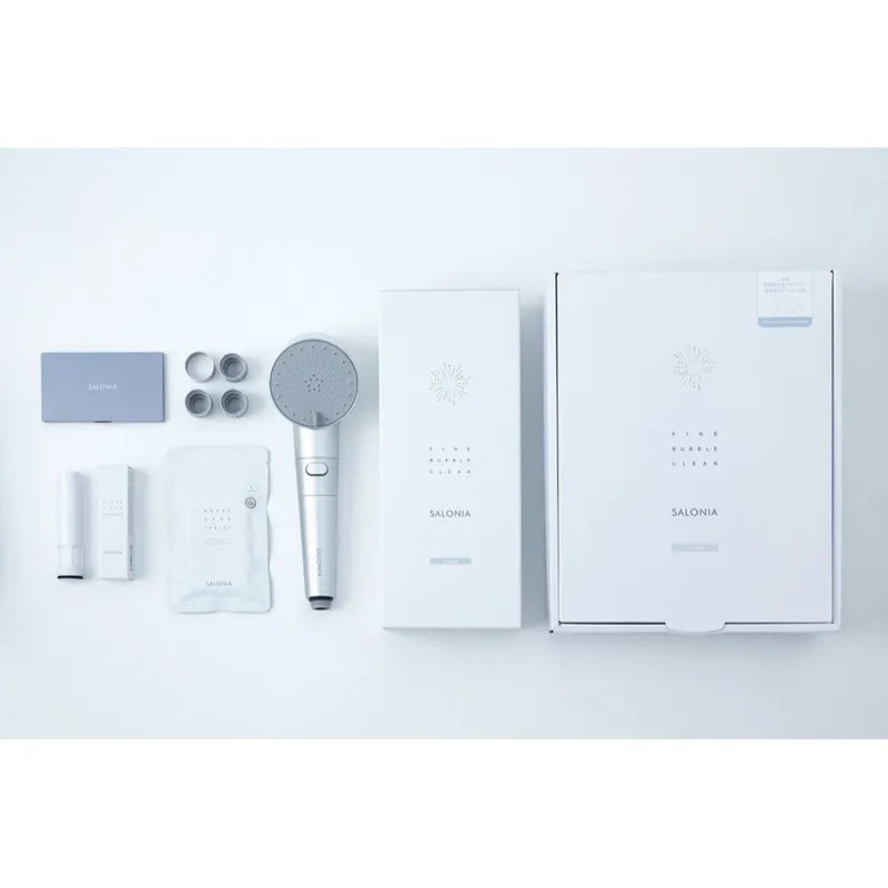 Fine Bubble Shower Head with Chlorine Removal Cartridge & Bicarbonate Tablets SAL23303WS - imy Shop Japan