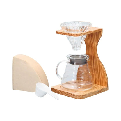 V60 橄欖木架手沖咖啡組 1-4杯用 VSS-1206-OV