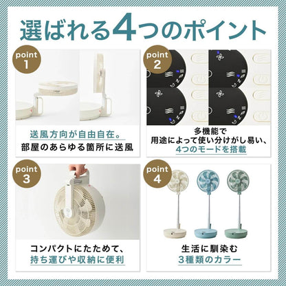 DC Folding Floor Fan BOE112 - imy Shop Japan