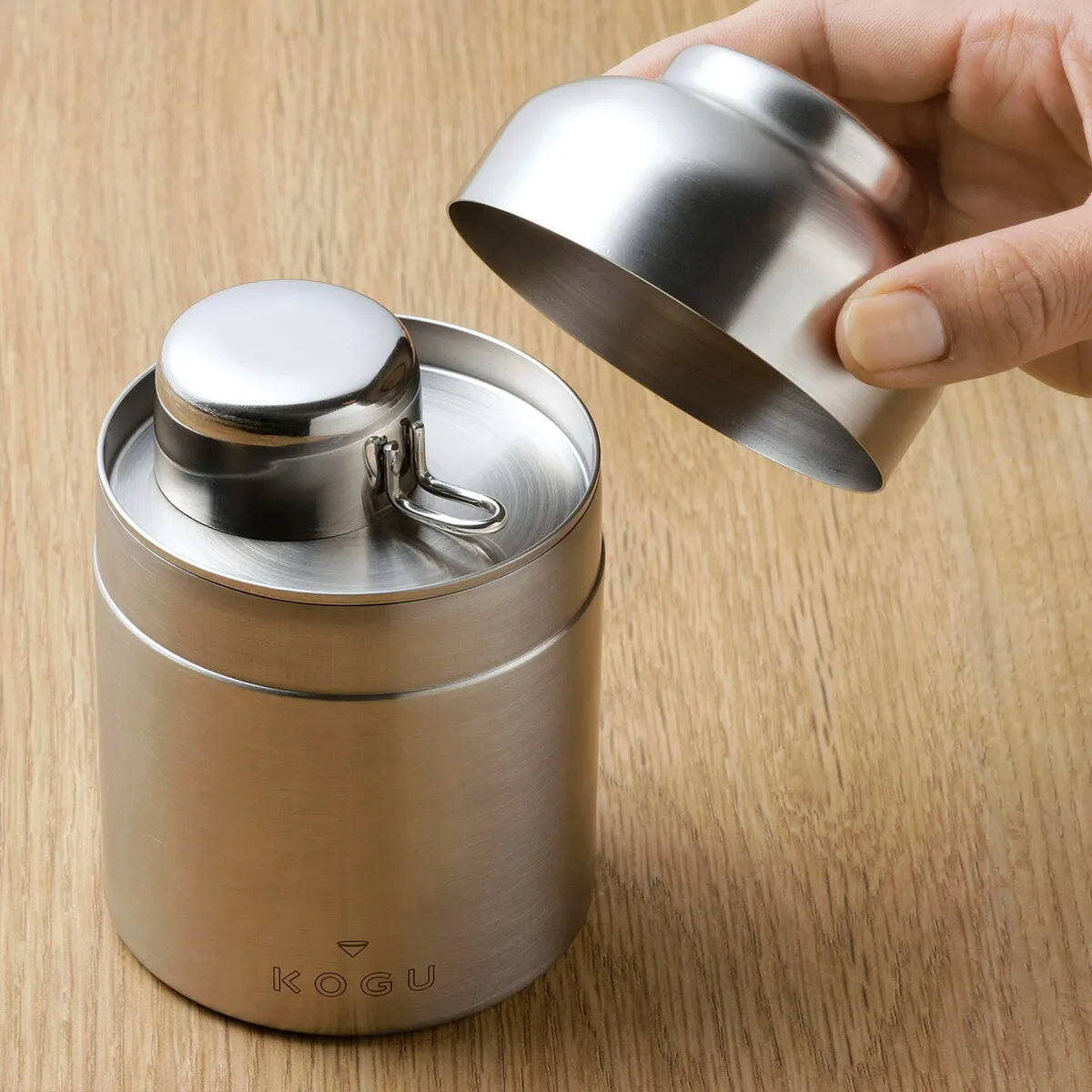 Stainless Steel Coffee Canister for 100g Coffee bean, Made in Japan 40622