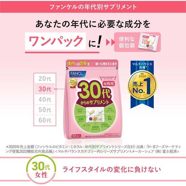 Supplements for Women in Their 30s 15~30 days (30 packs) - imy Shop Japan