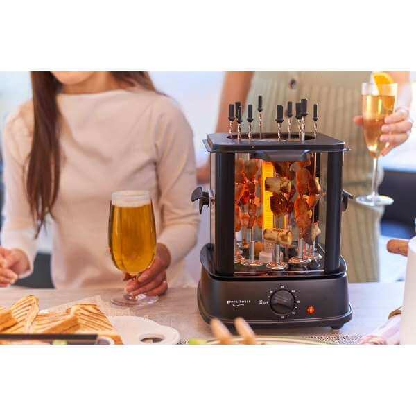 Rotate Automatically Tabletop Smokeless Yakitori Cooker GH-YKTMA-BK - imy Shop Japan