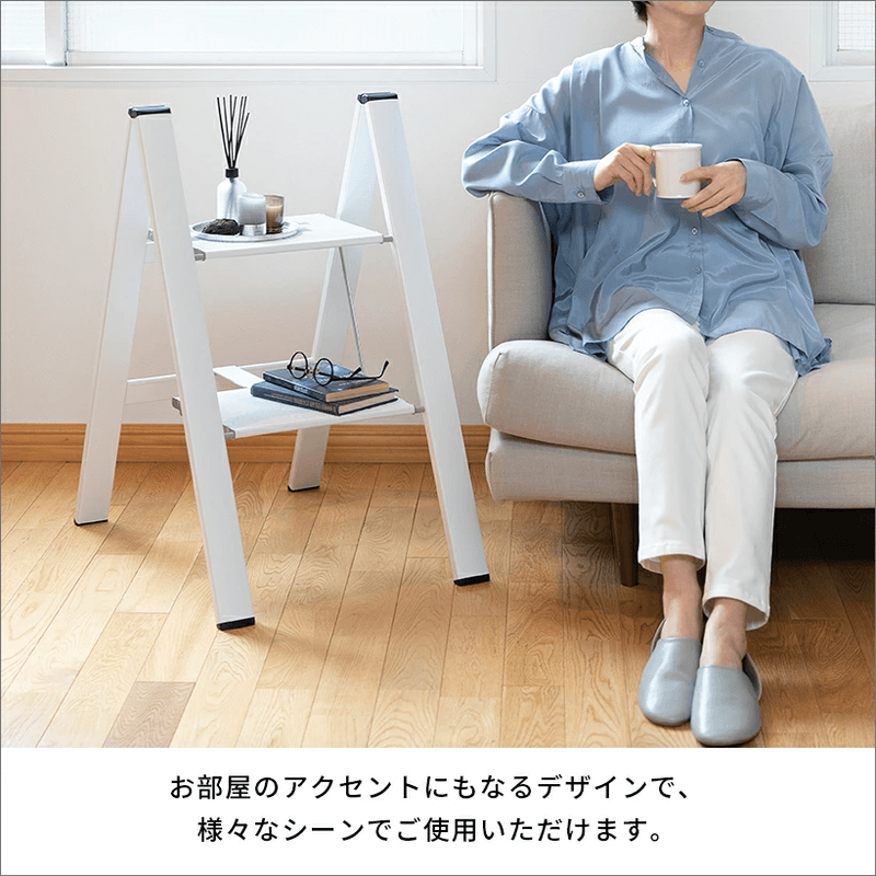 SLIM STEP 2-Step Folding Ladder SJ-2d(SI)