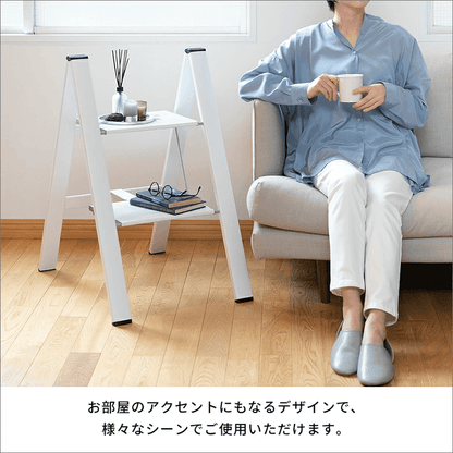 SLIM STEP 2-Step Folding Ladder SJ-2d(SI)