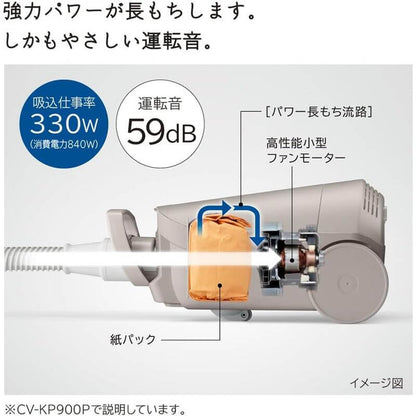 Bagged Canister Vacuum Cleaner, Made in Japan CV-KP900P-C