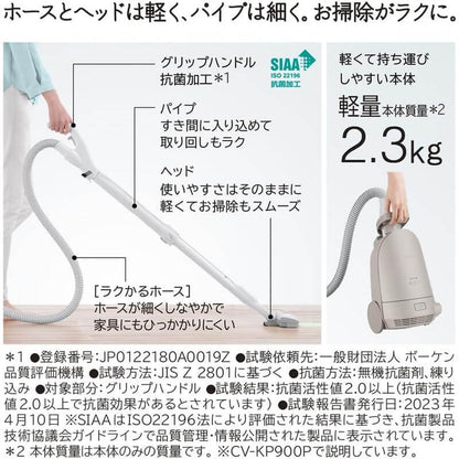Bagged Canister Vacuum Cleaner, Made in Japan CV-KP900P-C