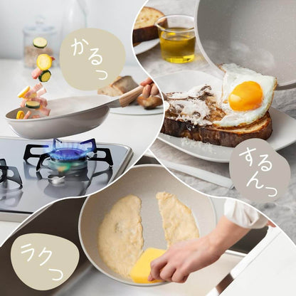 不沾平底鍋, 木紋手柄, IH/明火兩用