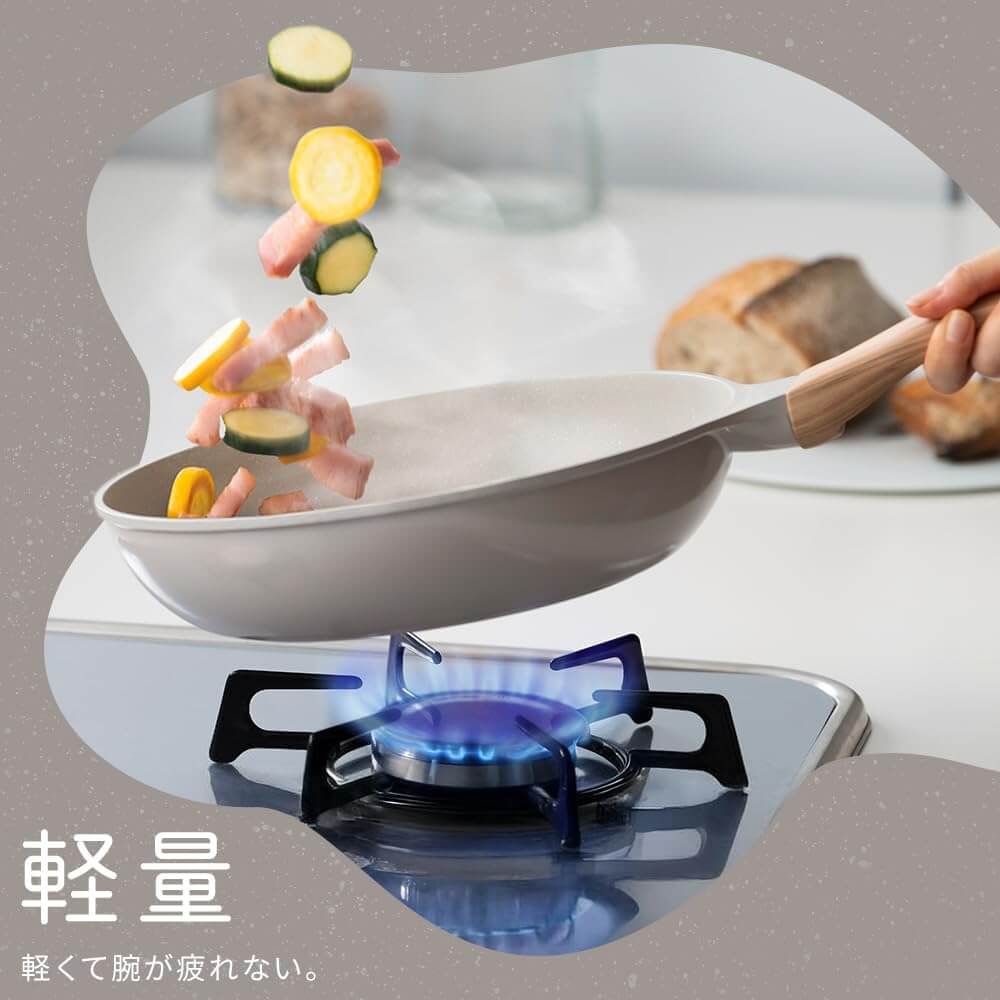 不沾平底鍋, 木紋手柄, IH/明火兩用