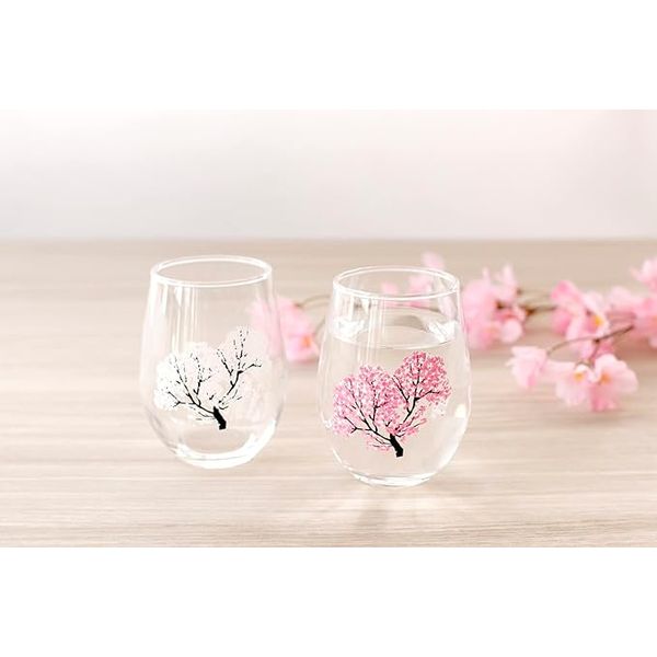 Japanese Sakura Cherry Blossom Color Changing Glass 0100-014-00 - imy Shop Japan