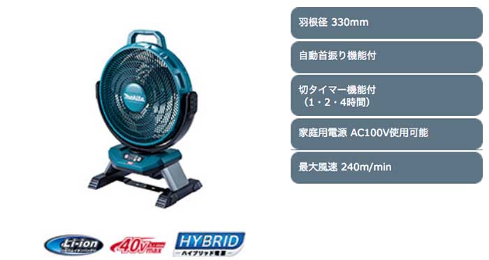 40V Rechargeable Industrial Fan 330mm (battery/charger excluded) CF002GZ - imy Shop Japan