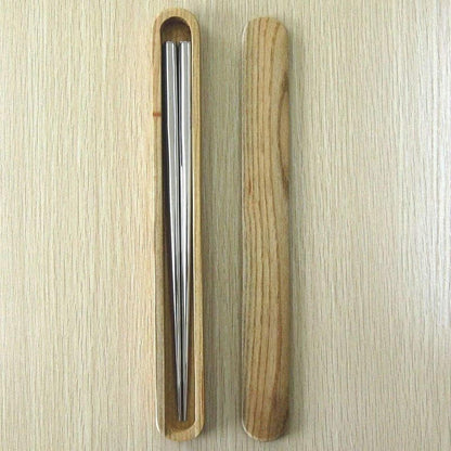 日本製不鏽鋼筷組, 洗碗機可, 附木盒