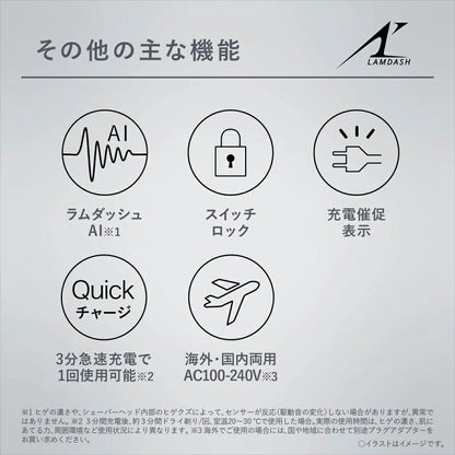 Men's Shaver Lamdash 3 Blades ES-LT2B-W - imy Shop Japan