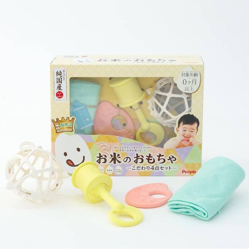 Rice-Based Toy 4‑Piece Set, Made in Japan KM-031