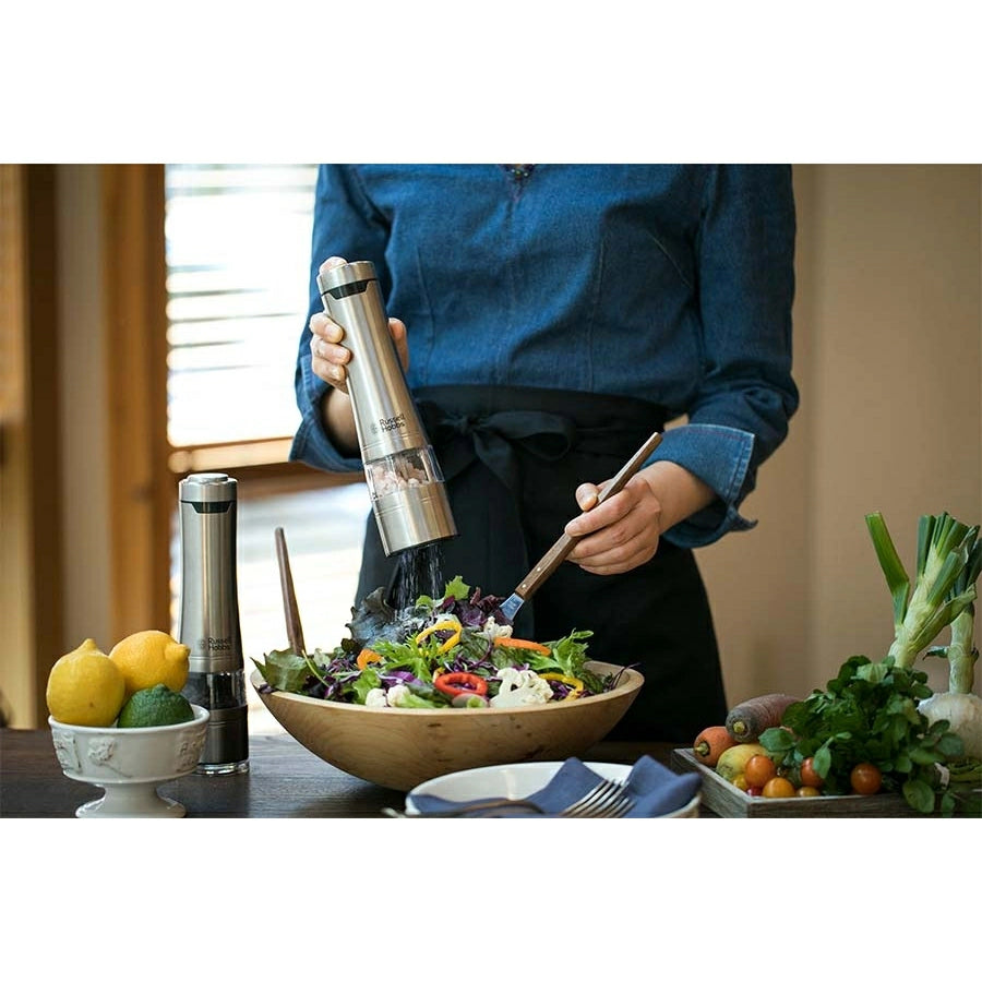 Electric Salt And Pepper Mill Wood Stand Set 7923JP - imy Shop Japan