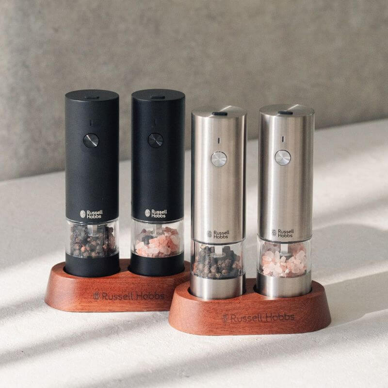 USB充電式鹽/胡椒研磨器 2入組, 含底座 7942JP