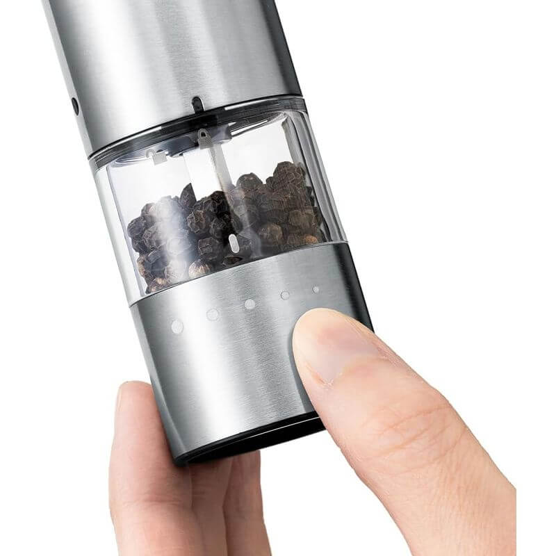 USB充電式鹽/胡椒研磨器 2入組, 含底座 7942JP