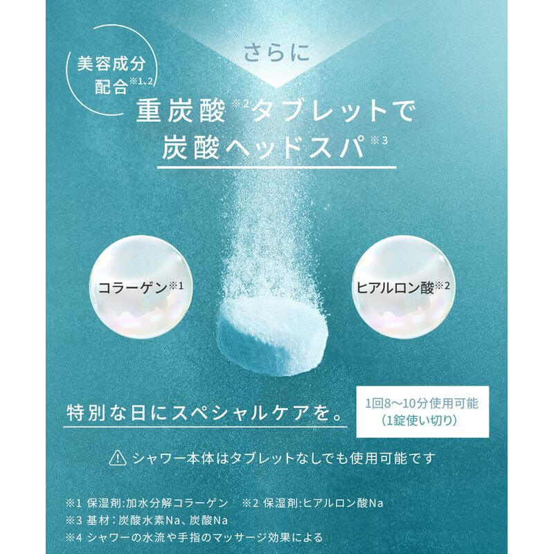 Fine Bubble Shower Head with Chlorine Removal Cartridge & Bicarbonate Tablets SAL23303WS - imy Shop Japan