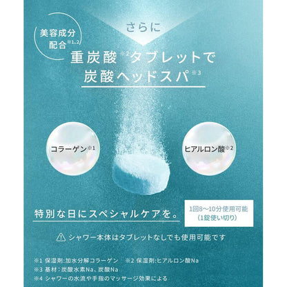 Fine Bubble Shower Head with Chlorine Removal Cartridge & Bicarbonate Tablets SAL23303WS - imy Shop Japan