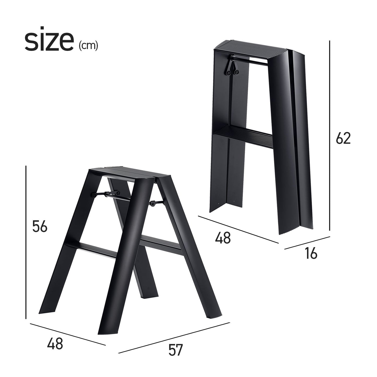 lucano 2-Step Folding Step Stool Standard ML2-a WH